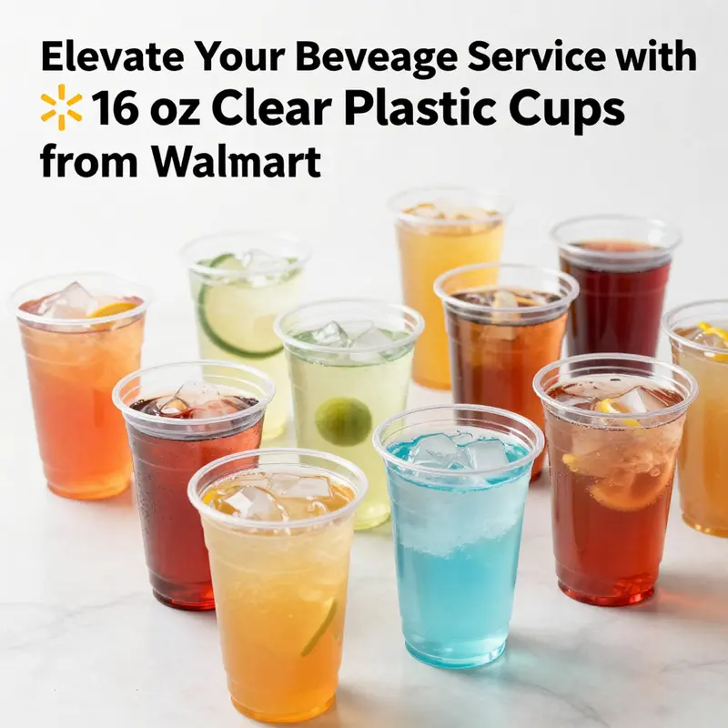Versatile 16 oz clear plastic cups suitable for various beverages.
