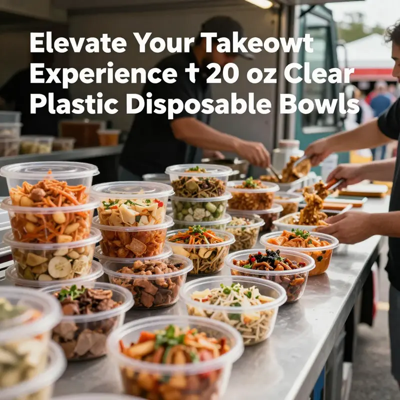 The 20 oz clear plastic bowl enhances food presentation with its transparent design.