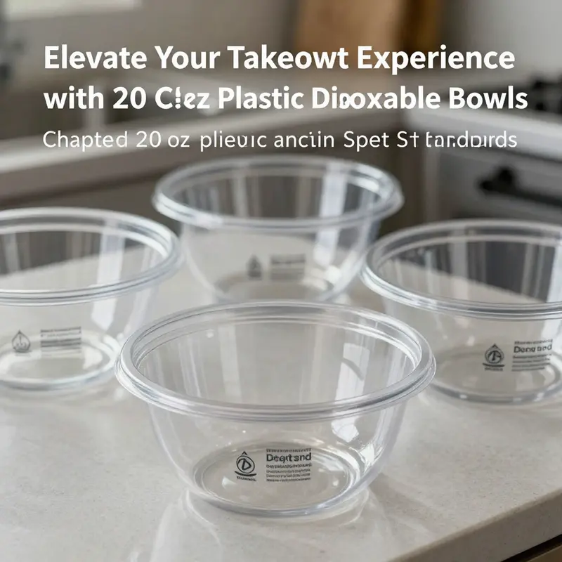 The 20 oz clear plastic bowl enhances food presentation with its transparent design.