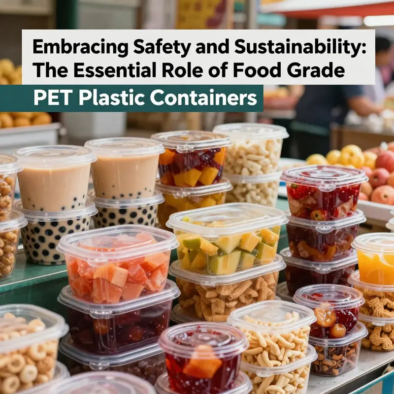 Food grade PET containers display safety certification labels, highlighting their compliance with stringent food safety standards.