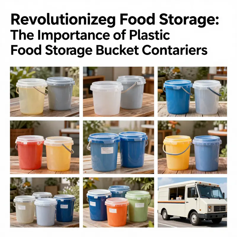 Showcasing the range of food-safe plastic food storage buckets that ensure safety in food storage.