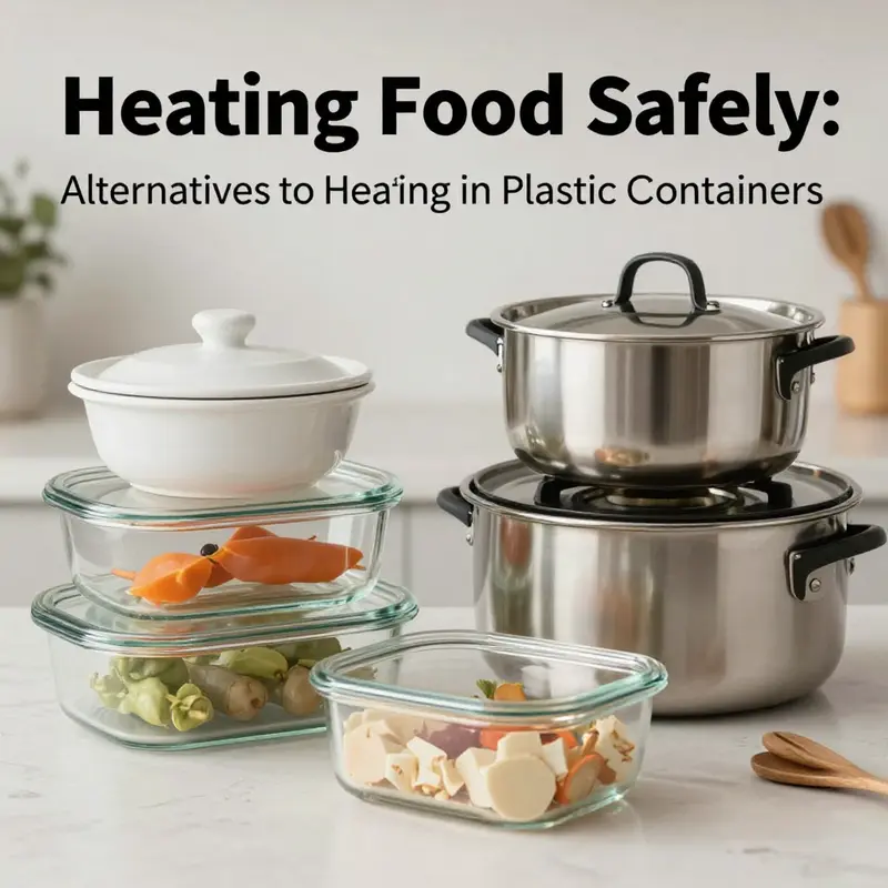 Exploring the chemical components of plastic that can leach into food when heated.