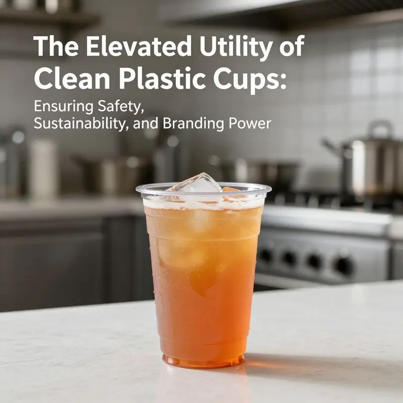 Emphasizing hygiene and food safety in beverage service environments with clean plastic cups.
