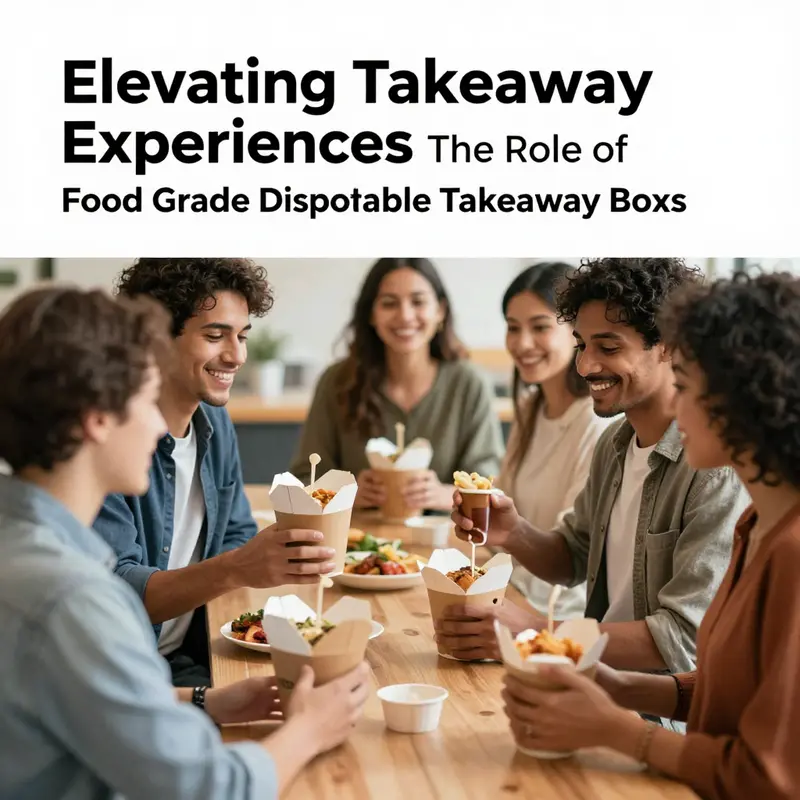 Food grade disposable takeaway boxes featuring prominent safety certifications.