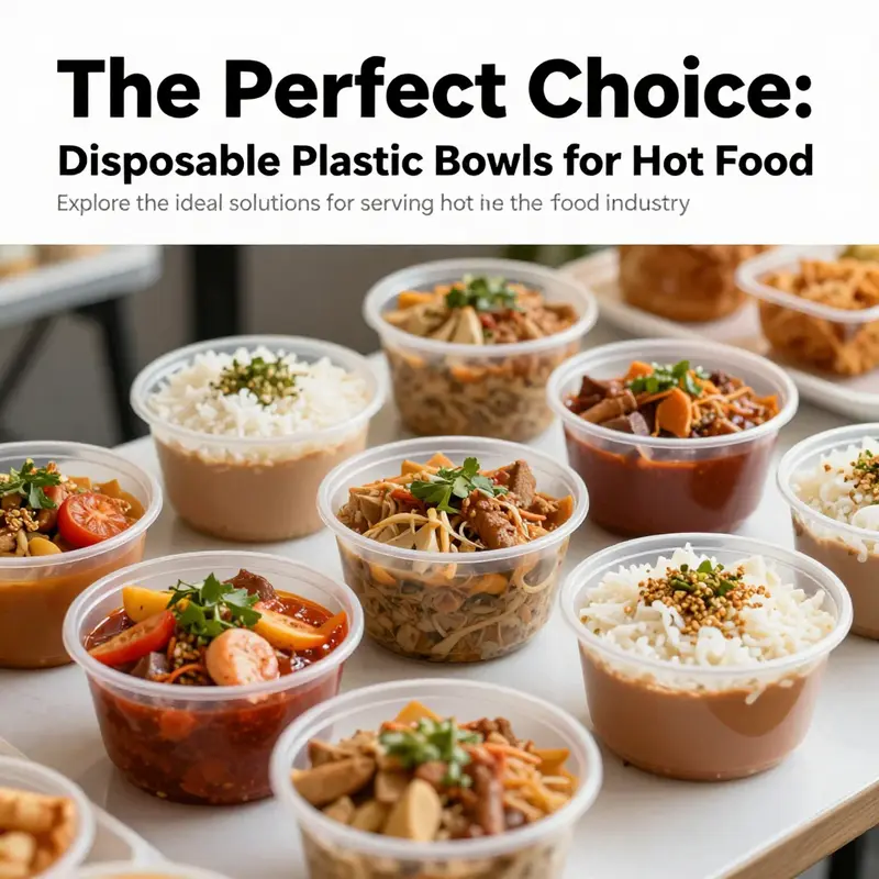 A collection of disposable plastic bowls filled with hot food items arranged for an event showcasing their appeal.