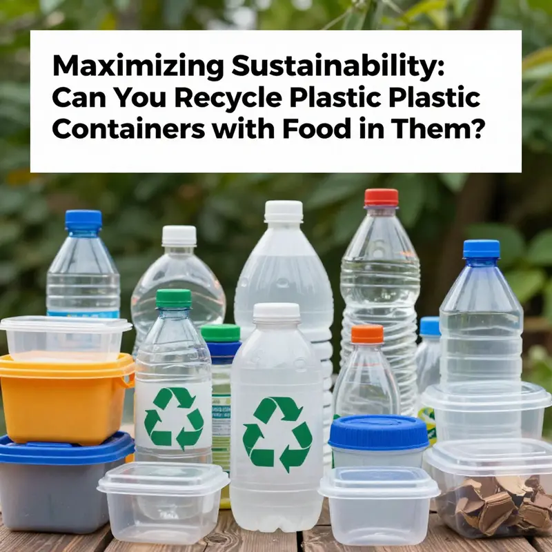 Collage of clean plastic containers ready for recycling set in a lush, green background to promote sustainability.