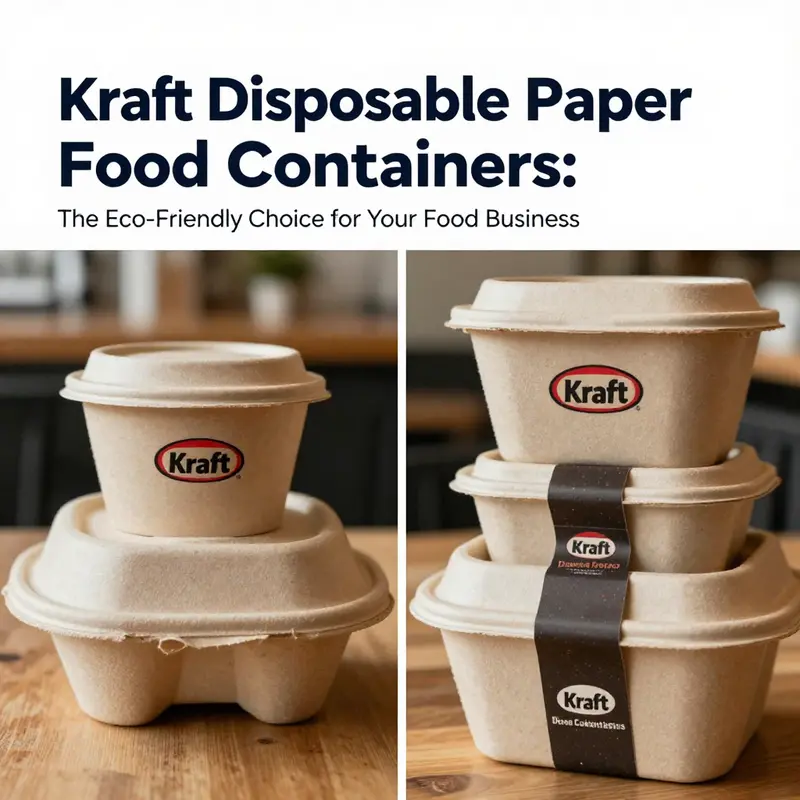 A diverse selection of kraft disposable paper food containers showcasing their versatility.