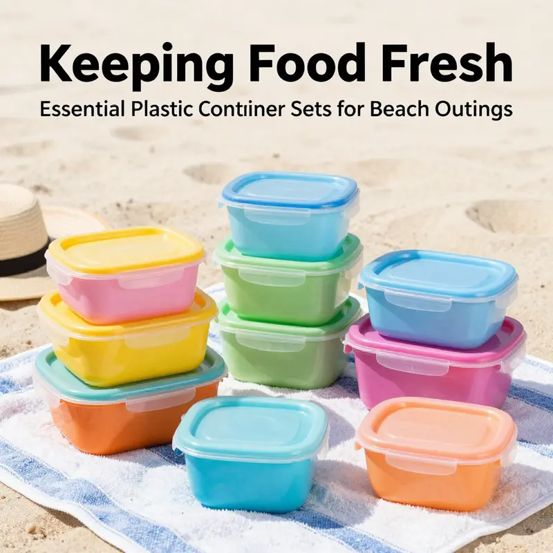 Gasketed containers ideal for keeping beach meals fresh and protected.