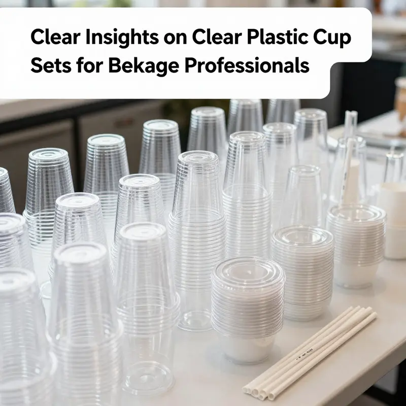 A selection of versatile reusable clear plastic cup sets ideal for cafes and events.