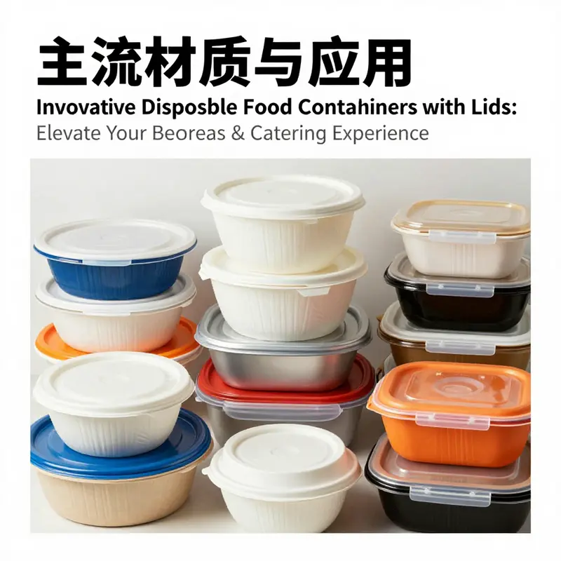 A variety of disposable food containers illustrating the diversity in materials and designs available for food service.