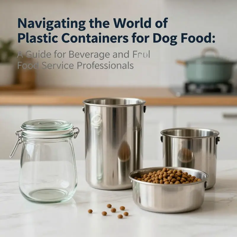 Diverse range of plastic containers for dog food reflecting current market trends.