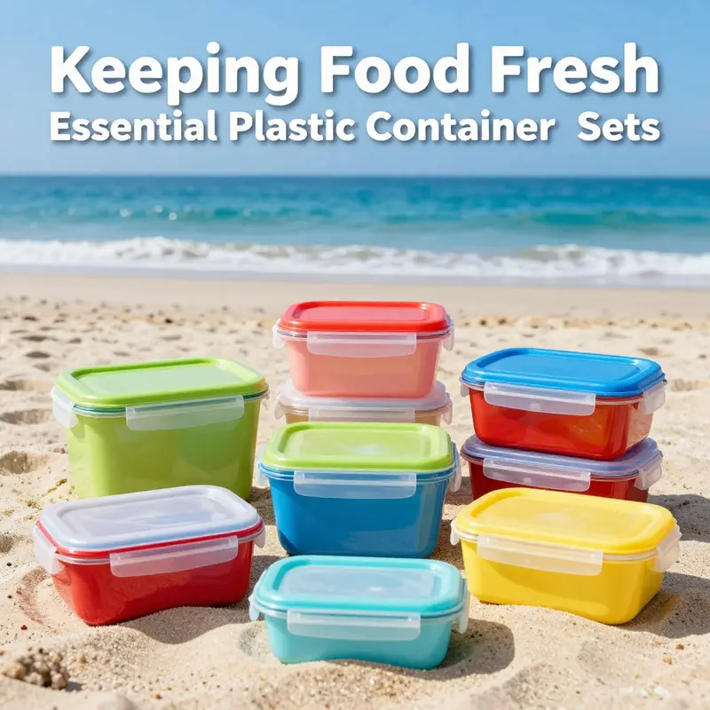 Gasketed containers ideal for keeping beach meals fresh and protected.