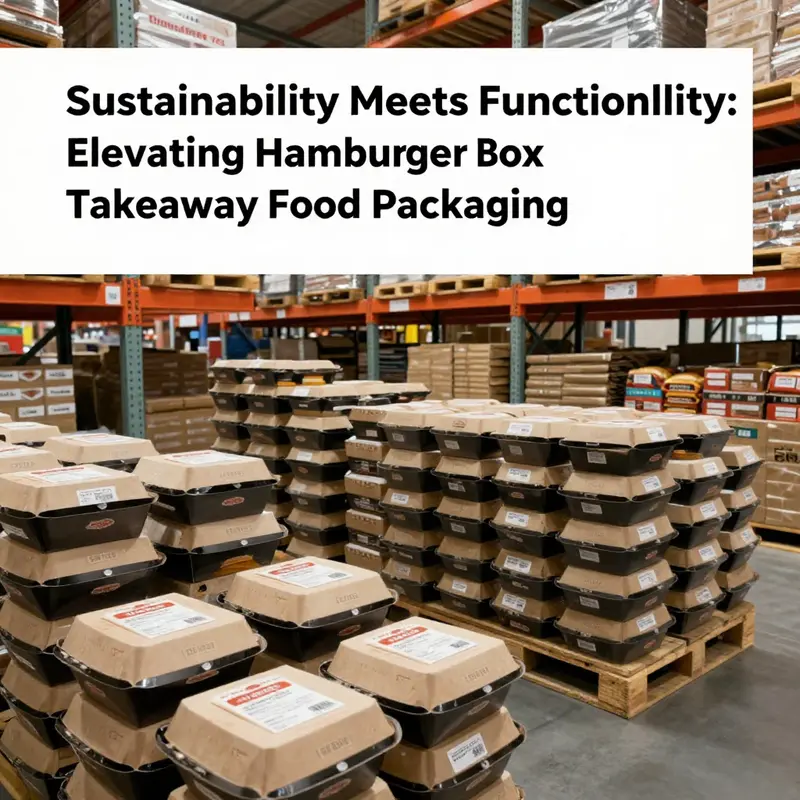 An array of eco-friendly hamburger takeaway boxes showcasing the sustainable materials they are made from.