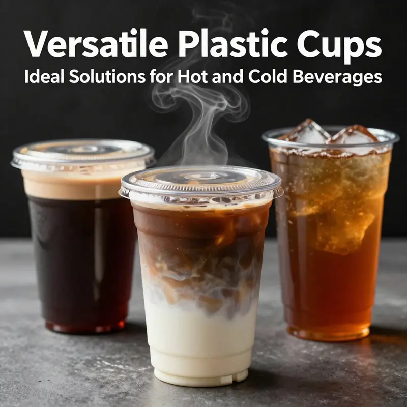 Heat-resistant plastic cups, perfect for both hot and cold beverages.