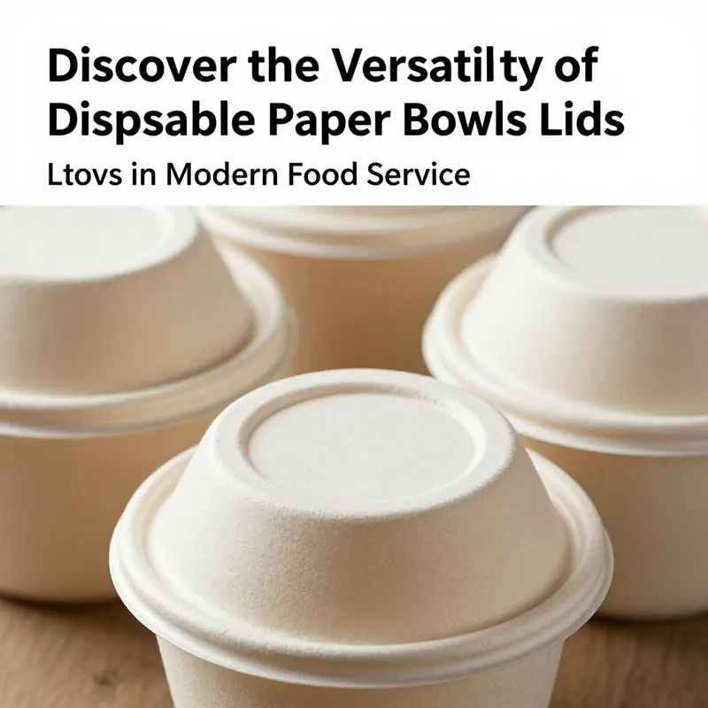 Disposable paper bowls with lids showcased in an eco-friendly environment, highlighting their biodegradable and compostable nature.