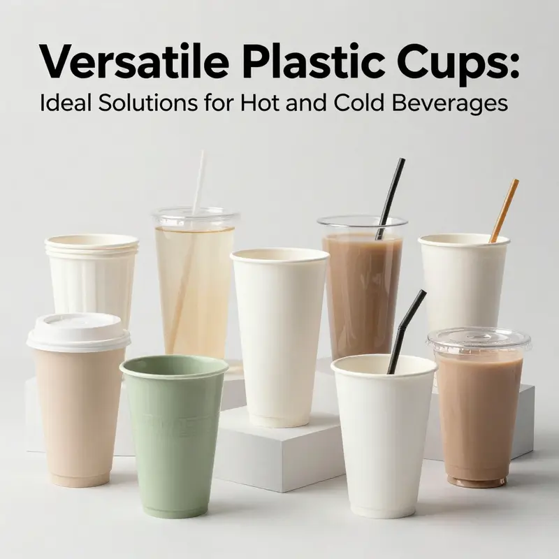 Heat-resistant plastic cups, perfect for both hot and cold beverages.
