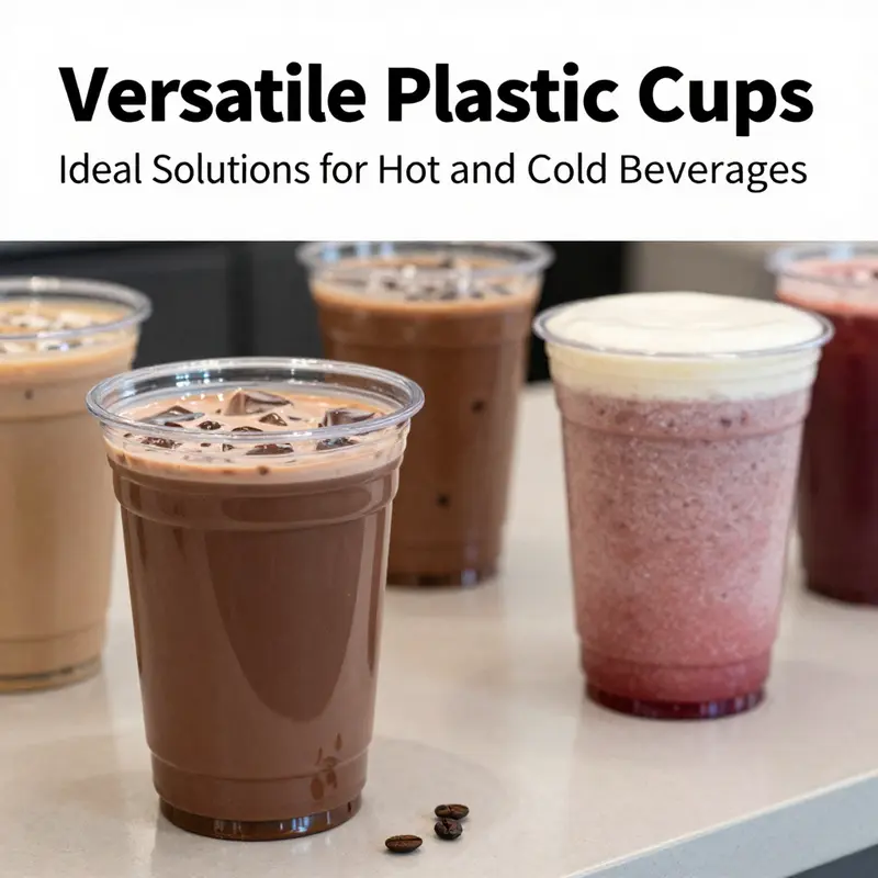 Heat-resistant plastic cups, perfect for both hot and cold beverages.