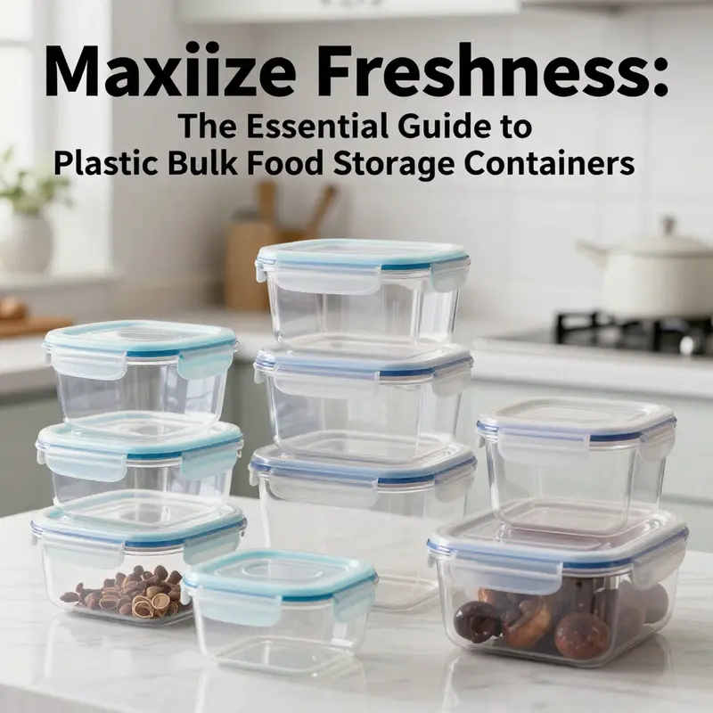 An array of plastic bulk food storage containers emphasizes their versatility and practical advantages in food storage.