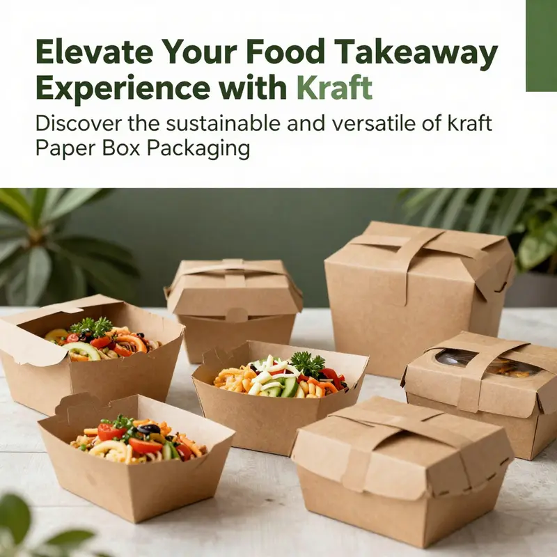 A collection of kraft paper boxes with various foods, highlighting the sustainability and versatility of kraft paper packaging.