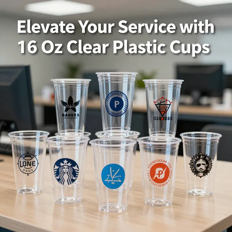 Close-up view demonstrating the clarity and quality of PET material used in 16 oz clear plastic cups.