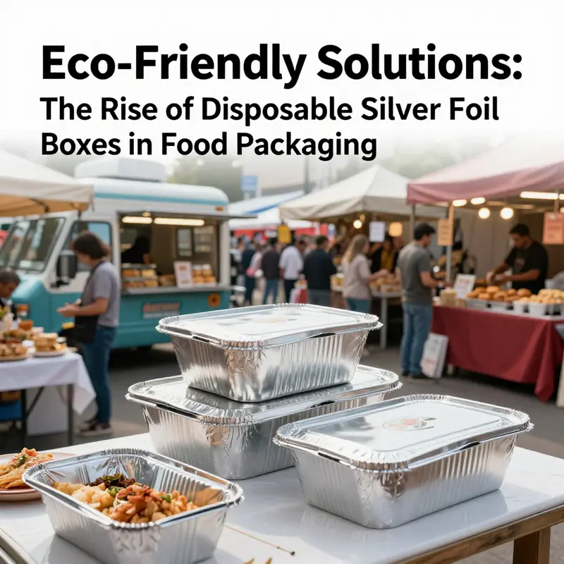 Used disposable silver foil boxes prepared for recycling, highlighting their eco-friendly potential.