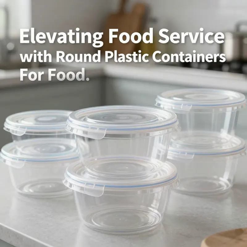 A detailed view of food-grade polypropylene round containers designed for optimal food safety and freshness.