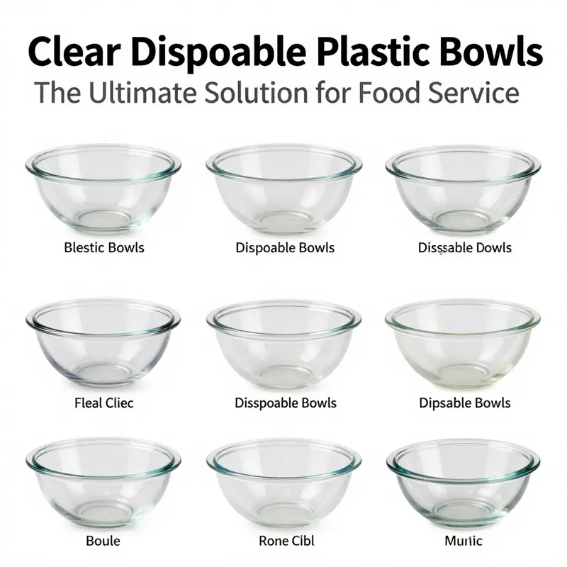 A vibrant display showcasing the aesthetic appeal of clear disposable plastic bowls.