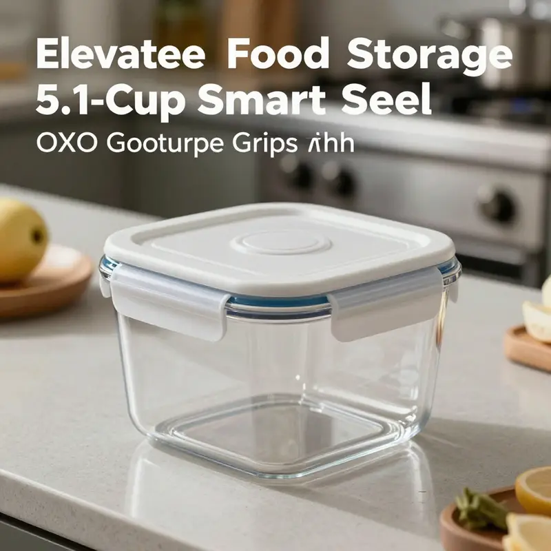 A detailed view of the OXO Good Grips 5.1-Cup Smart Seal Container, highlighting its innovative design and features.