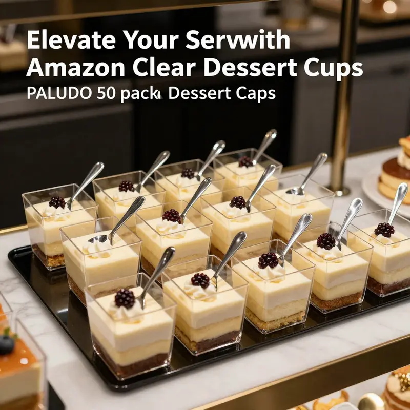 GUSTO 2 oz clear disposable cups filled with delightful desserts, topped with secure lids.