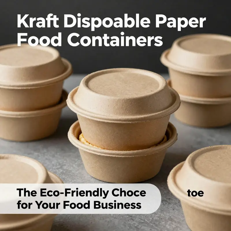 A diverse selection of kraft disposable paper food containers showcasing their versatility.