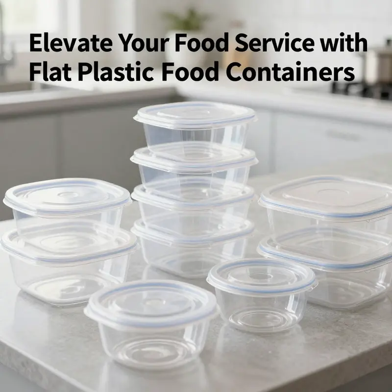 A range of flat plastic containers highlighting transparency and practicality.