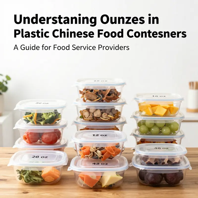 A visual representation of the different sizes of plastic Chinese food containers used in food service.
