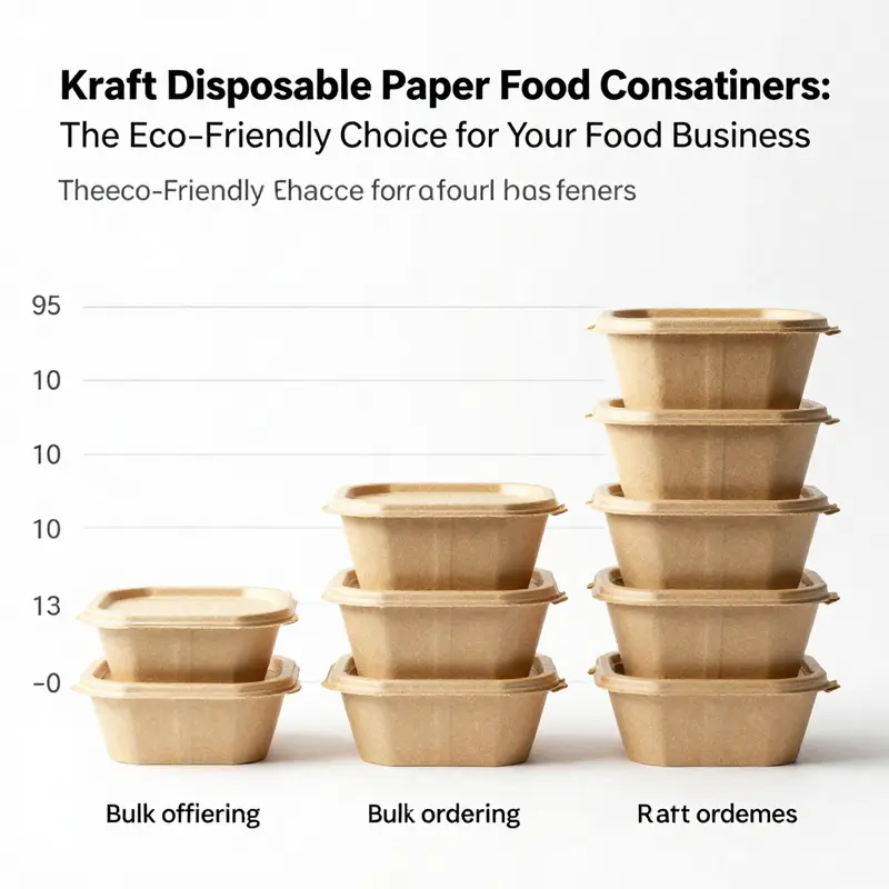 A diverse selection of kraft disposable paper food containers showcasing their versatility.