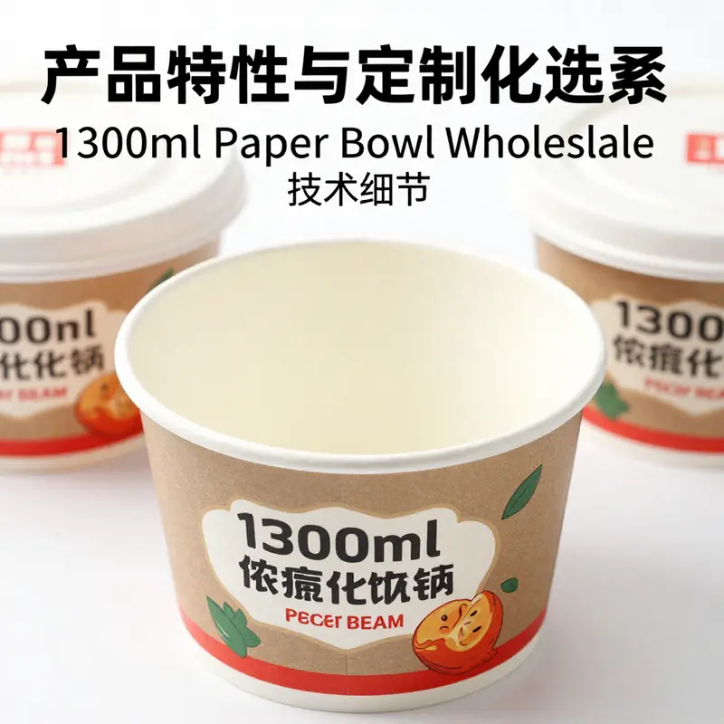 Market trends indicate a growing preference for 1300ml paper bowls in takeaway food services.