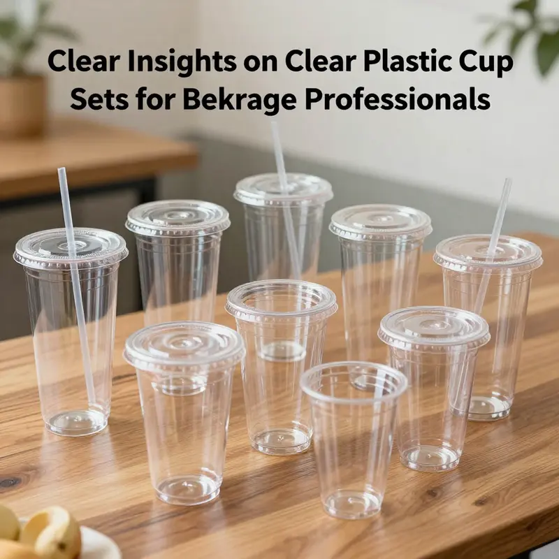 A selection of versatile reusable clear plastic cup sets ideal for cafes and events.