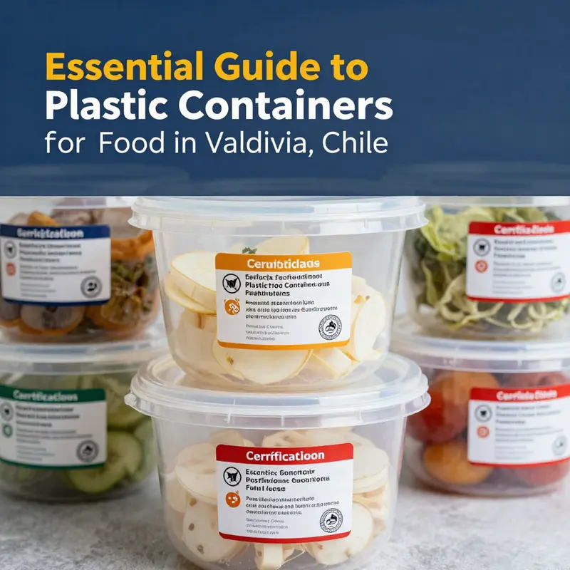 A vibrant selection of plastic food containers in a Valdivia supermarket.