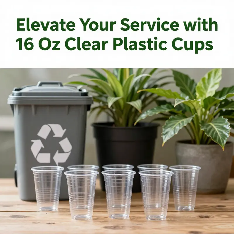 Close-up view demonstrating the clarity and quality of PET material used in 16 oz clear plastic cups.