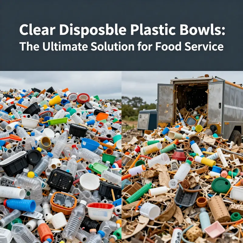 A vibrant display showcasing the aesthetic appeal of clear disposable plastic bowls.