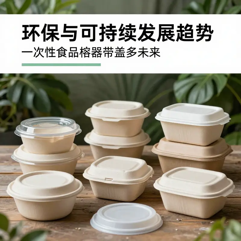 A variety of disposable food containers illustrating the diversity in materials and designs available for food service.
