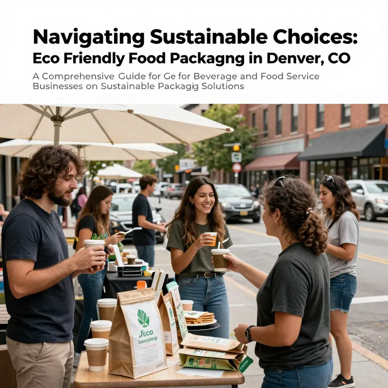 An engaging view of Denver's food vendors utilizing eco-friendly packaging, reflecting the city's commitment to sustainability.