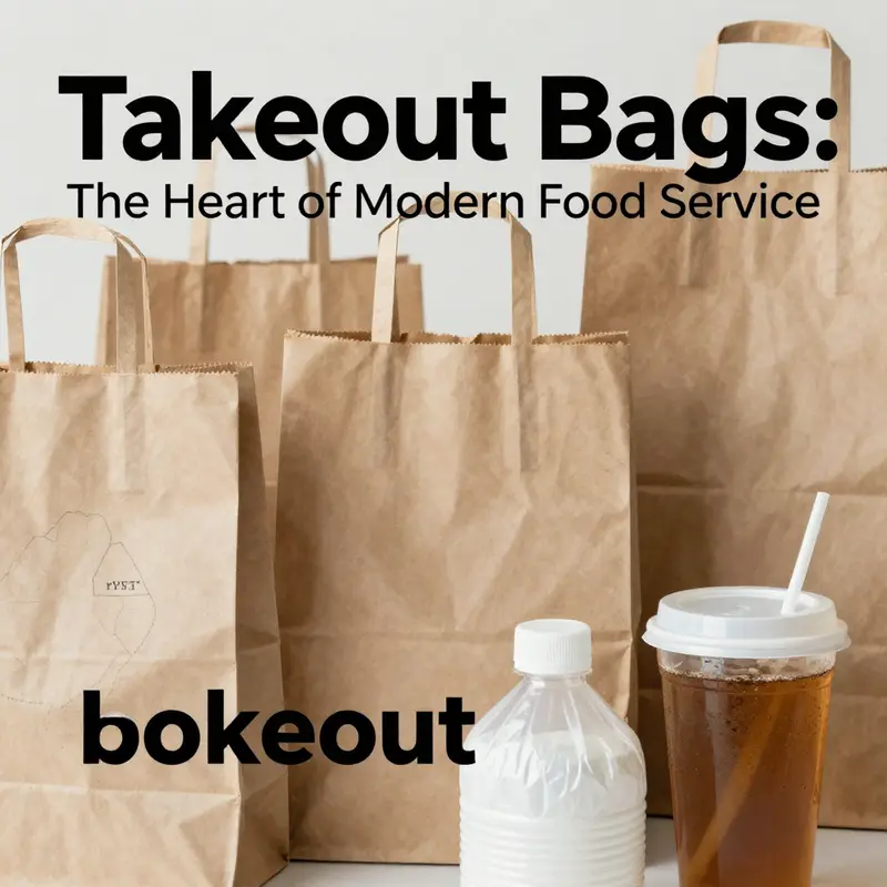 A variety of takeout bags illustrating different materials and designs suitable for food service.