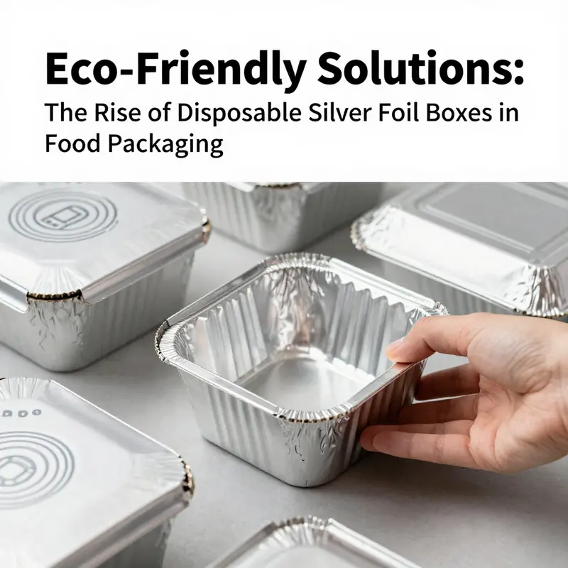 Used disposable silver foil boxes prepared for recycling, highlighting their eco-friendly potential.