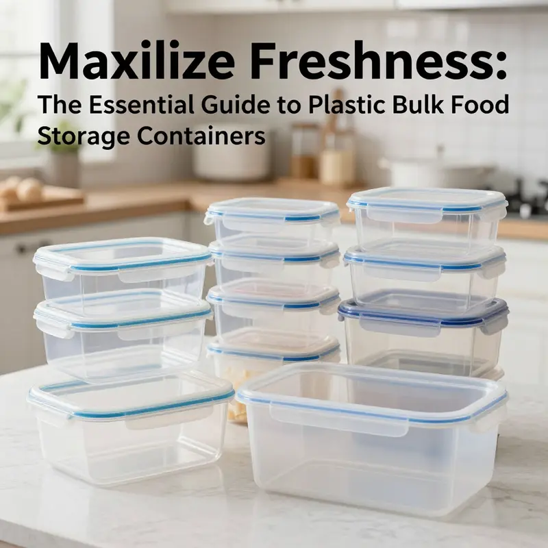 An array of plastic bulk food storage containers emphasizes their versatility and practical advantages in food storage.