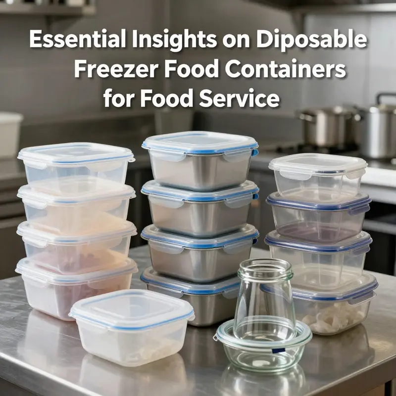 A diverse selection of disposable freezer food containers suitable for various food service needs.