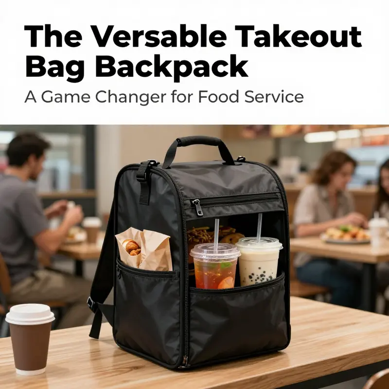 The functional design of a takeout bag backpack optimized for food service professionals.