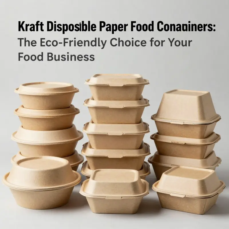A diverse selection of kraft disposable paper food containers showcasing their versatility.