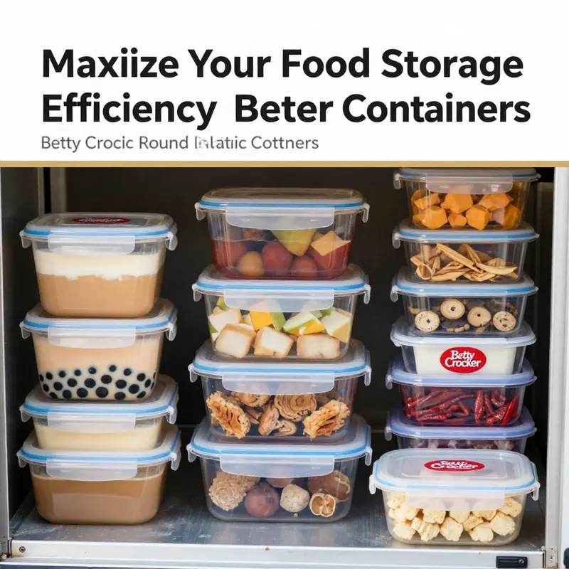 Betty Crocker Round Plastic Food Saver Storage Containers demonstrating their versatile design and usability in a modern kitchen.