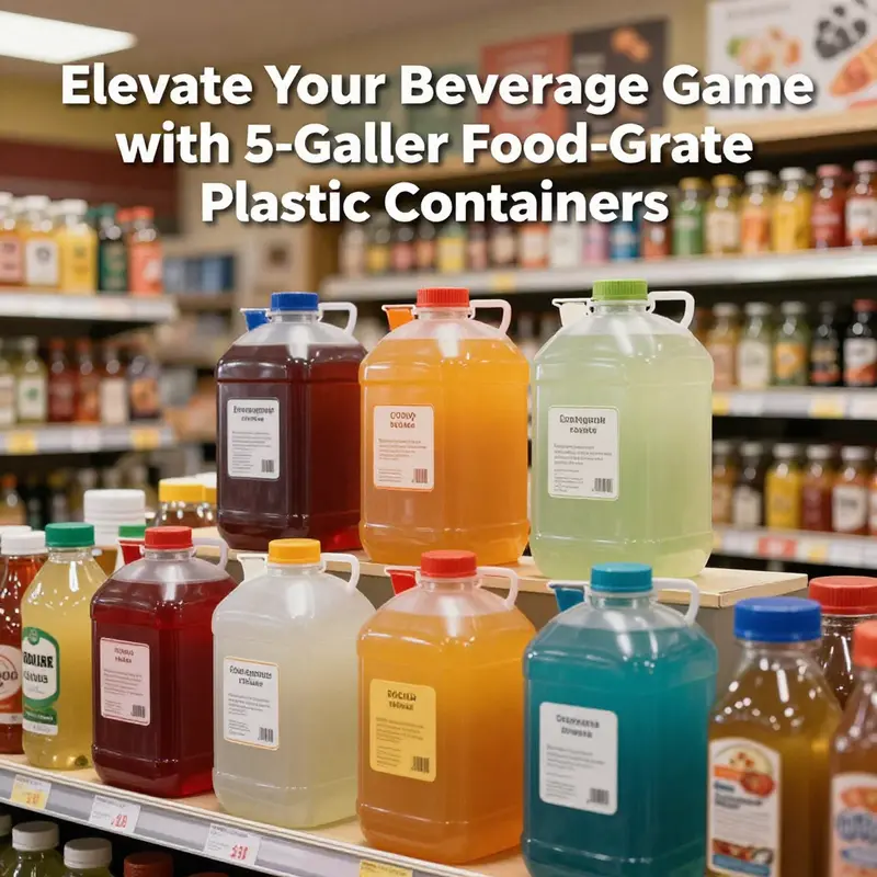 A lively beverage shop displaying a variety of colorful 5-gallon food-grade plastic containers.