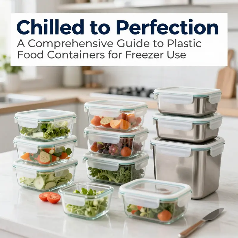 Various plastic food containers, suitable for freezer storage, ready for use in food service operations.