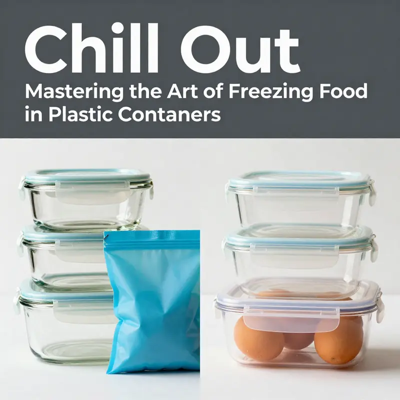 Different types of freezer-safe plastic containers ready for food storage.